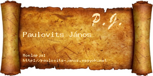 Paulovits János névjegykártya