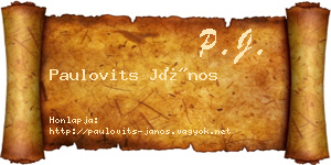 Paulovits János névjegykártya