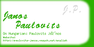 janos paulovits business card